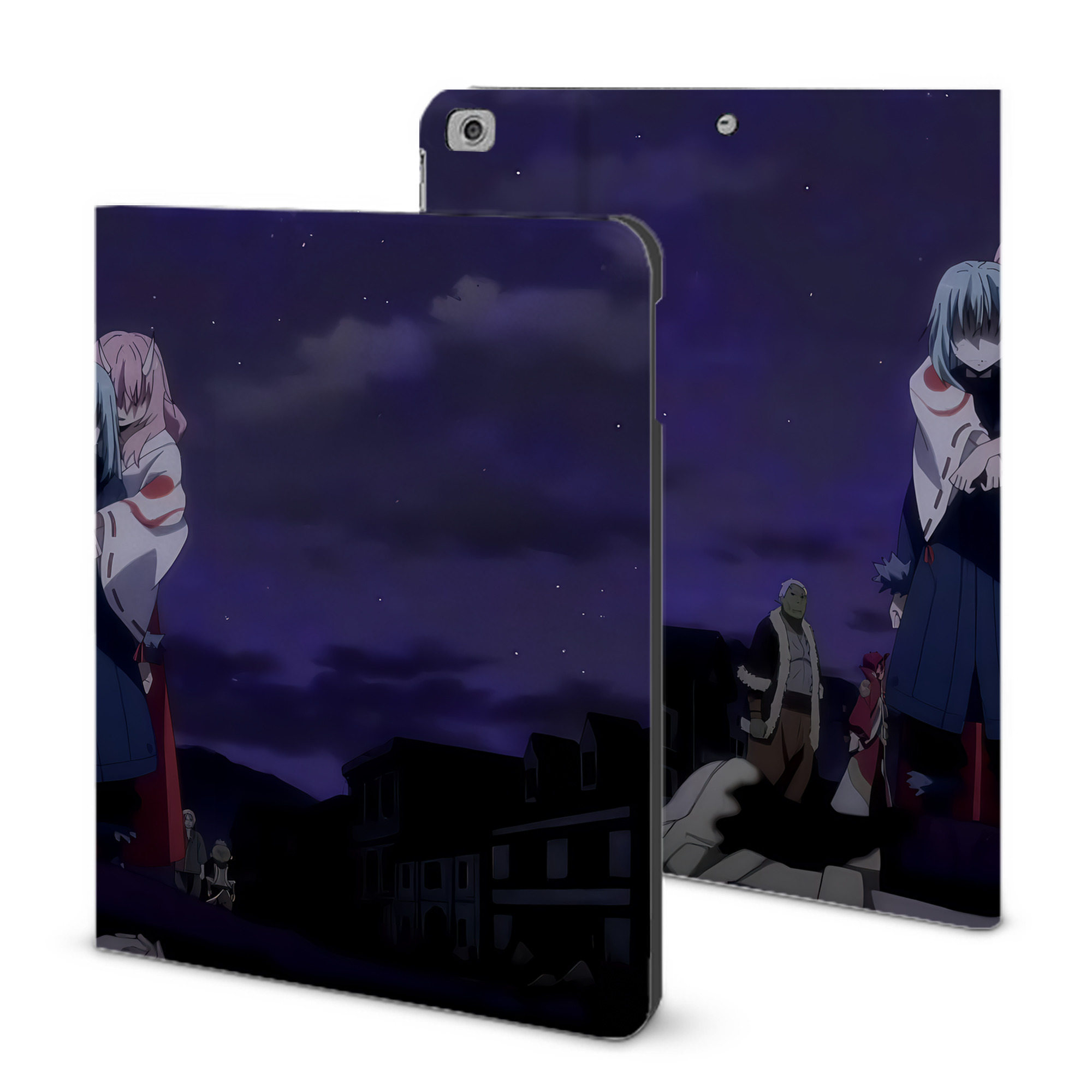 （画像用） 転スラ Regarding Reincarnated to Slime IPad ケース ブック型 PUレザー TPU 耐衝撃 軽量 薄型 ペン収納なし 全面保護 IPad 各モデル対応